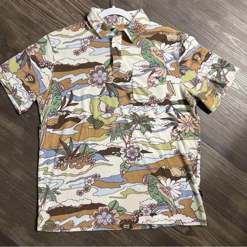 Men’s Howler Bros Tropical Terry Cloth Polo Shirt, M